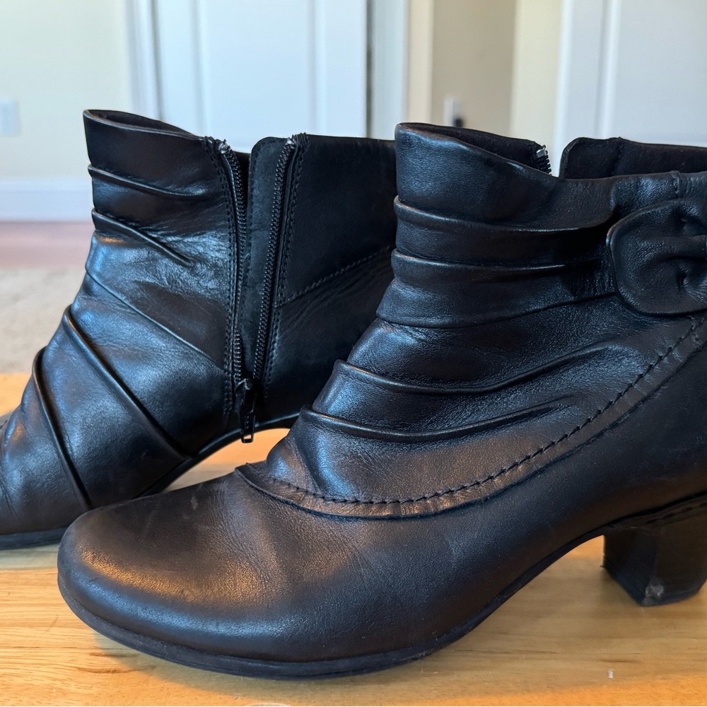 Elegant Black Leather Ankle Boots